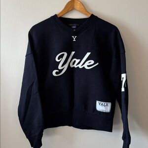 Zara Yale Navy V Neck Sweatshirt